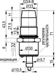 Габариты CSN EF46B8-32N-8-LZ-P1